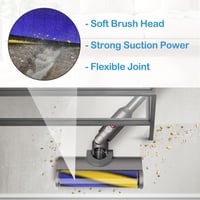 SpeHiate LED Padlófej Dyson V12 Detect Slim és V10 Digital Slim Porszívókhoz - Cserélhető Puha Görgős Kefe Kemény Padlóhoz, Láthatatlan Por  5