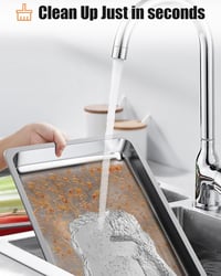 WENMILY 9L Rozsdamentes Acél Ételmelegítő Szett - 2 db Arany Színű Négyzetes Chafing Dish Tálalóedény Gördülő Peremmel, Partikra és Büféaszt 5