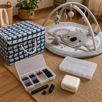 Koalás rendrakó: játszószőnyeg + 8 rekeszes doboz + fedeles tároló + 6 rekeszes adapter + címkenyomtató 1