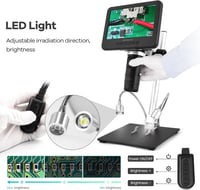 Andonstar AD246-M Digitális Mikroszkóp, 7" LCD 500x Nagyítás, 1080P FHD Videófelvétel, 3 Lencsés Forrasztó Mikroszkóp, Érme ,Biológia 5