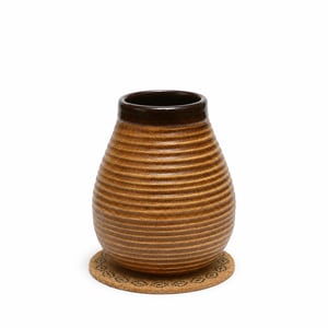 Mate Green Yerba Mate set šalica – Ručno rađena keramička šalica 350 ml — samo šalica i podložak (stanje: vidi 2. sliku)