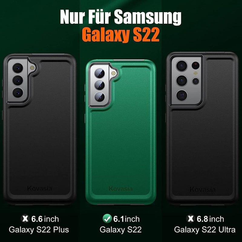 Samsung Galaxy S22 ütésálló tok - Katonai védelem, zöld, 6.1" 5G készülékhez