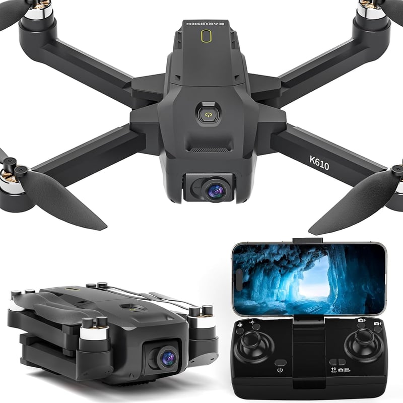 karuisrc K610 GPS Drón 4K UHD Kamerával - 249g Alatti Összecsukható Quadcopter, 20 Perc Repülési Idő, Követés Funkcióval, Kezdőknek, SD Kárt