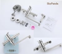 SkyPanda Fali Konyhai Csaptelep 4 Üzemmóddal - 360° Forgatható, 23 cm Kifolyócsővel, Kihúzható Zuhanyfejjel, Rozsdamentes Acél, Szálcsiszolt 6