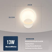 Yafido LED Fali Lámpa 12W Meleg Fehér 2db Alumínium Akril Szett 3