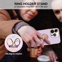 iPhone 13 Pro Rosegold-Lila Mágneses Gyűrűs Matt Szilikon Védőtok 6
