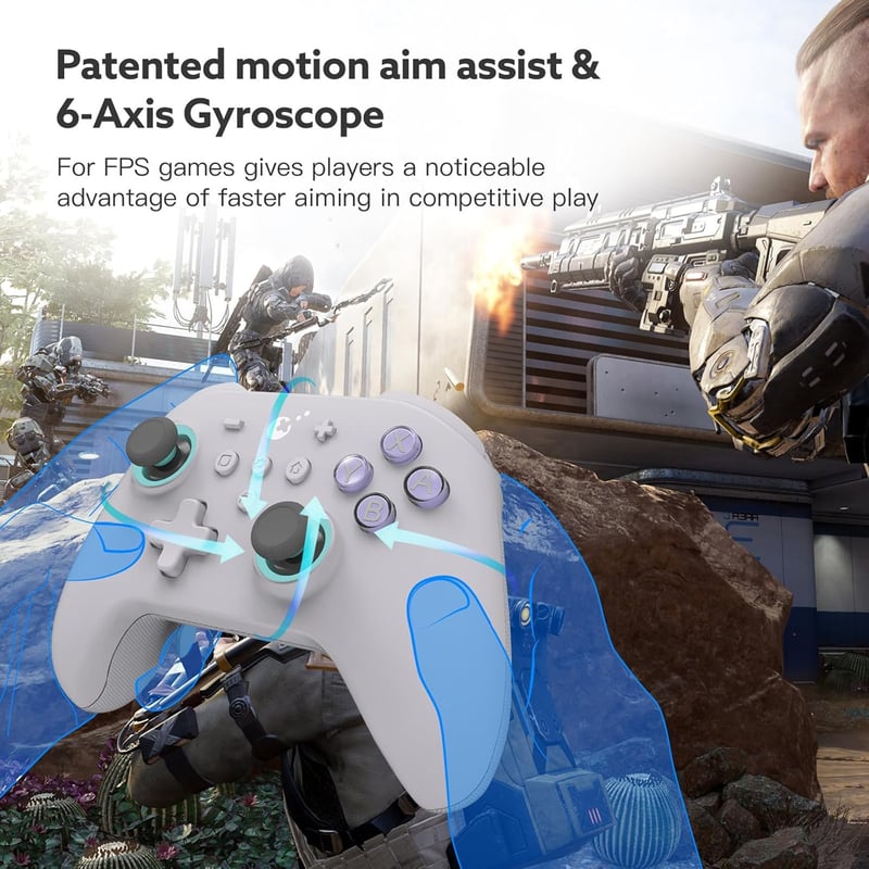 GuliKit KK3 Max Bluetooth Kontroller - Hall Effekt Joystick, Állítható Ravaszok, Cserélhető Paddlek, Switch/OLED/PC Kompatibilis, Drift-ment