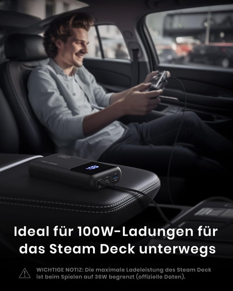 INIU 25000 mAh Power Bank 100W USB-C Laptop Töltő - Hordozható Külső Akkumulátor MacBook, Surface, iPad, iPhone Készülékekhez