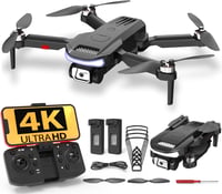 Wipkviey B15 Drón 4K Kamerával - Kefenélküli Motoros FPV Összecsukható Quadkopter 36 Perces Repülési Idővel, 2 Akkumulátorral, Kezdőknek és  1