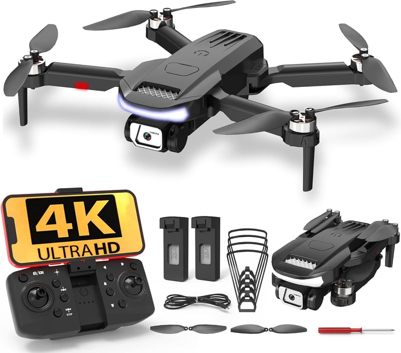 Wipkviey B15 Drón 4K Kamerával - Kefenélküli Motoros FPV Összecsukható Quadkopter 36 Perces Repülési Idővel, 2 Akkumulátorral, Kezdőknek és 