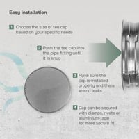Vent Systems 125 mm Kerek Horganyzott Acél Szellőzőcső Fedél - Eső Elleni Védelem Szárítógéphez, Fűtés-Hűtés Rendszerekhez - Kültéri-Beltéri 5