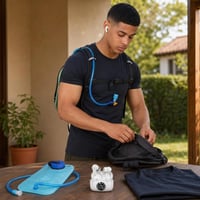 5K paket za trkače: 1x hidratacijski ruksak 2L + 1x Bluetooth slušalice + 1x muška majica s džepom 1