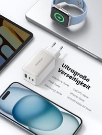 UGREEN Nexode 65W GaN USB-C töltő 3 porttal, iPhone 15, MacBook, Samsung S24 kompatibilis 6