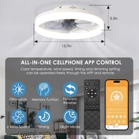 MOSSCO Mennyezeti Ventilátor LED Világítással - Távirányítós, Szabályozható Fényerő, 3 Színhőmérséklet, 6 Fokozat, Csendes Működés, Fehér, 4 6