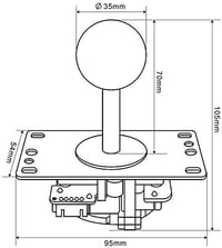 SANWA Denshi arcade joystick, 4/8 irányú, Hori és Mad Catz kompatibilis 4