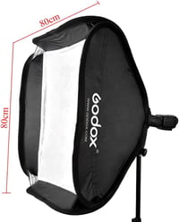 Godox 80x80 cm Összecsukható Univerzális Softbox S-típusú Speedlite Tartóval - Bowens Rögzítésű Vakuhoz, Állítható Irányú Fényformáló Stúdió 2