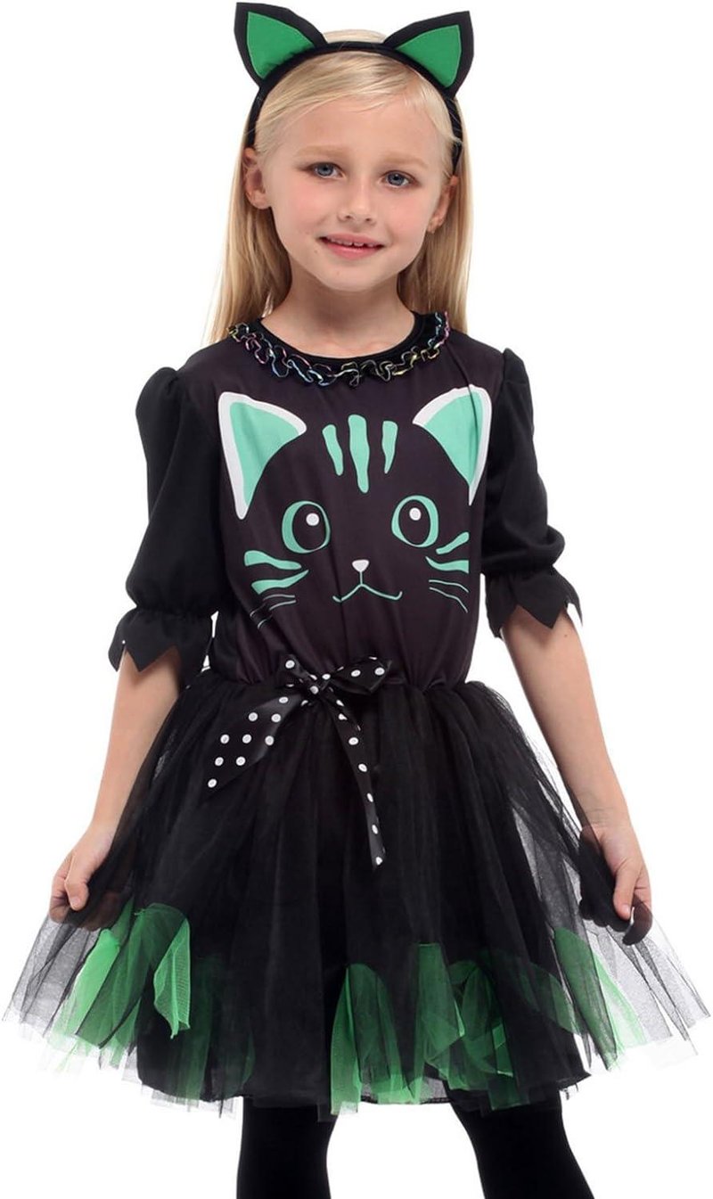 Fekete Macska Jelmez Gyerekeknek Halloween és Farsang 110-120 cm