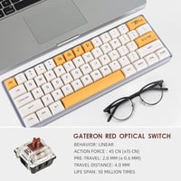 SOLIDEE 60% kompakt mechanikus gamer billentyűzet, RGB, hot-swap, piros kapcsolók, méz-tej szín 4