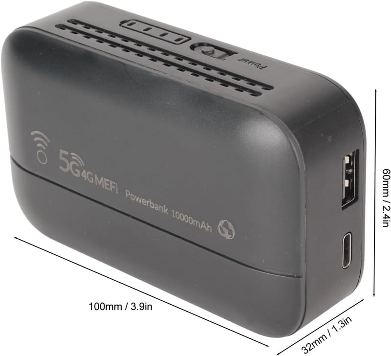 Banapoy 4G LTE hordozható WiFi router és powerbank, 10000 mAh, SIM-foglalattal