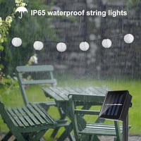 ALED LIGHT Napelemes LED Lampion Füzér - 30 Vízálló Meleg Fehér Lámpás, Kerti Dekoráció, 2 Világítási Móddal, Kültéri Használatra 5