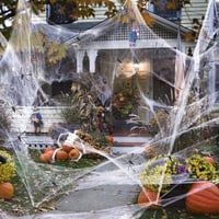 Halloween Pókos Pamutháló Szett 30 Pókkal - Ijesztő Partidekoráció 100g 5