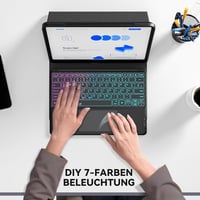 iPad Pro 12.9 QWERTZ billentyűzet tok, érintőpaddal, 7 színű háttérvilágítással - Earto 7