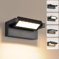 KUKAK Kültéri-Beltéri LED Fali Lámpa 22W - IP65 Vízálló, 3000K Meleg Fehér, 350° Forgatható Panel, Alumínium, Fekete, Kerthez, Teraszhoz 1