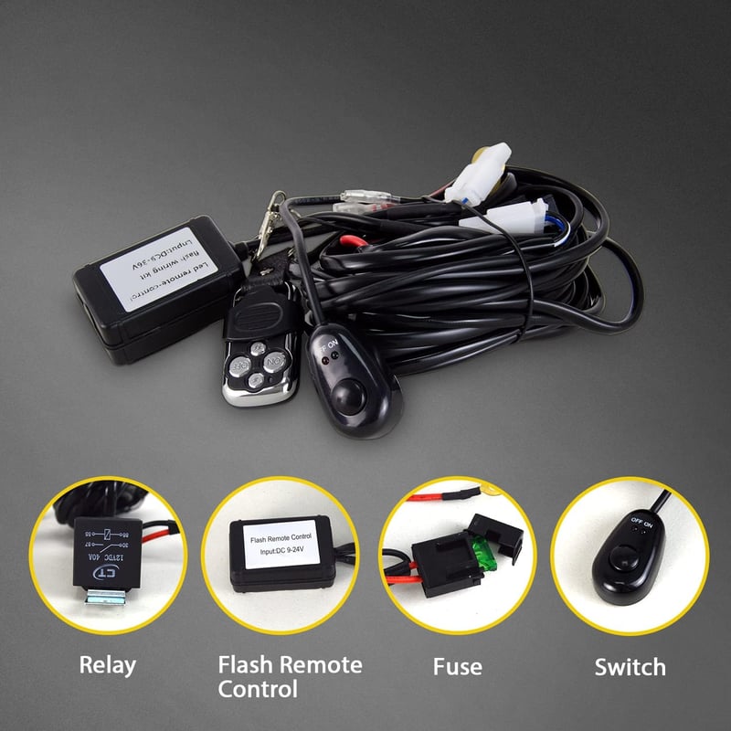AUXTINGS 3m 40A 12V LED lámpa vezeték szett távirányítóval