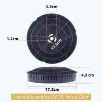 GOLDEN ICEPURE Aktívszén Szűrő Páraelszívóhoz, 2 db, 173mm, Kompatibilis Elica, AEG, Bauknecht, Whirlpool Modellekkel 2