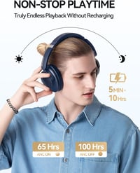1MORE SonoFlow Pro Vezeték Nélküli Fejhallgató - LDAC Hi-Res Hangzás, Aktív Zajszűrés, 100 Órás Üzemidő, Gyorstöltés, Bluetooth 5.4, Kék 5