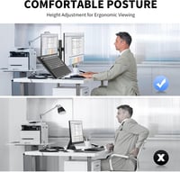 Suptek Asztali Monitor és Laptop Tartó Kar 13-27" Képernyőkhöz - Állítható Magasság, 360° Forgatható, Dönthető, Helytakarékos Megoldás 3