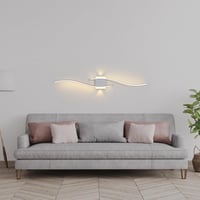 minifair 120 cm Modern Fali LED Lámpa - Fehér Akril Világítás Kiegészítő Fényforrással, Folyosóhoz, Lépcsőházba, Nappaliba, Fürdőszobába,  5