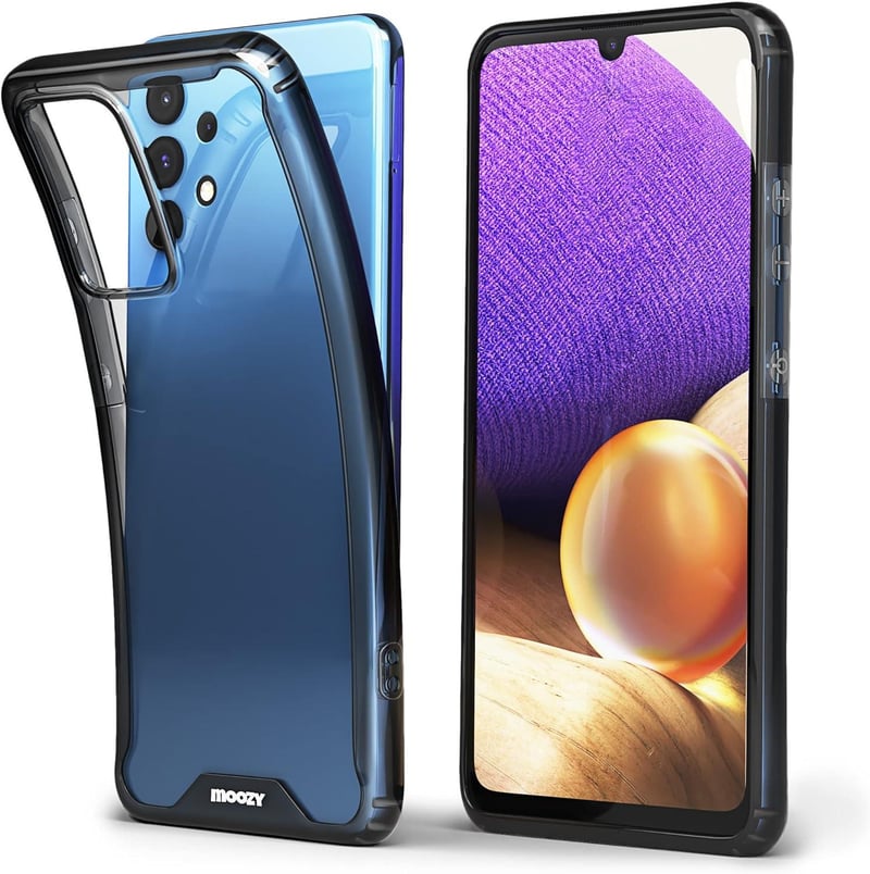Samsung A32 5G Átlátszó Védőtok Fekete Szegéllyel