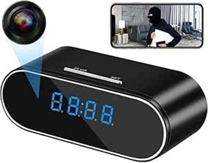 Generico WiFi Ébresztőóra Rejtett Kamerával - 1080p HD Videó, Mozgásérzékelés, Éjjellátó, Valós Idejű Megfigyelés, Beltéri Biztonsági Kamera