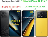 Xiaomi Poco X6 Pro mágneses tok - 360°-os védelem, átlátszó üveg, fekete alumínium keret 2