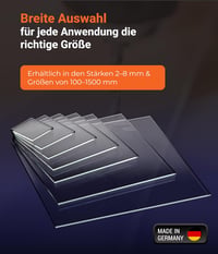 EH Design GmbH Akril Plexi Üveglap 30x30 cm - UV Védelemmel, Törésálló, Átlátszó, 2 mm Vastag, Dekorációhoz és Kijelzőkhöz 4