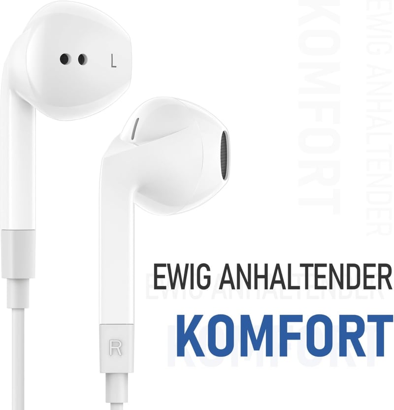 LUDOS Ferox Vezetékes Fülhallgató Mikrofonnal - 3,5 mm Jack, Mély Basszus, iPhone/Samsung/Huawei Kompatibilis Fehér Füldugó