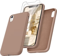 iPhone XR Barna Szilikon Tok Üvegfóliával - Felújított Szett 1