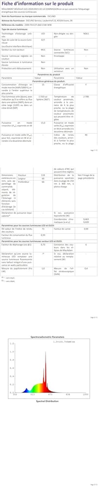 DiCUNO E27 LED Izzó 15W, 100W Helyettesítő, 2700K Meleg Fehér, 1350lm, A60 Matt, CRI 90, Energiatakarékos, Beltéri Világítás, 6 Darabos Csom 10
