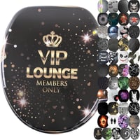 Sanilo Fa WC Ülőke Soft-Close Funkcióval - Ovális, Fekete VIP Lounge Dizájn, Tartós Minőségi Faanyag, Szerelési Kellékekkel, 2,7 kg 1
