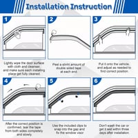 ZWPARTS Szélterelő Készlet VW T5 T6 Modellekhez - 2db Fekete Öntapadós Ablak Légterelő, Eső és Szélvédő, Klipsszel Rögzíthető Oldalsó Ablako 7