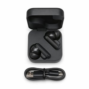 Căști wireless CMF by Nothing Buds 2 utilizate, gri închis, ANC hibrid 48 dB, autonomie 55 ore, difuzor PMI 11 mm, 6 microfoane HD