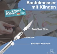 Bastelfreund Prémium Szike Készlet 10 Pótpengével - Éles Barkácskés Modellezéshez 3