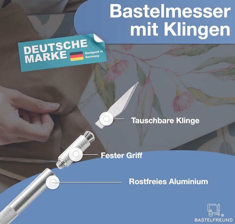 Bastelfreund Prémium Szike Készlet 10 Pótpengével - Éles Barkácskés Modellezéshez