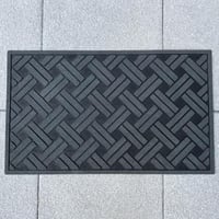 Ultralux Gumi Lábtörlő 75x45cm - Kültéri-Beltéri Csúszásmentes Szennyfogó Szőnyeg Fekete-Ezüst Mintával, Vízálló, Strapabíró, Könnyen Tisztí 2
