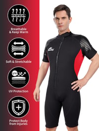 Owntop 3mm-es férfi neoprén shorty búvárruha, UPF50+, XXL 5