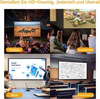 VISULAPEX 100 Inch Hordozható Vetítővászon Állvánnyal - 16:9 4K HD Összecsukható Vetítővászon Hordtáskával Otthoni Mozihoz, Kerti Filmezéshe 7