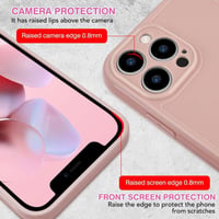 iPhone 13 Pro Max rózsaszín szilikon tok arany szívecskékkel, ütésálló 3