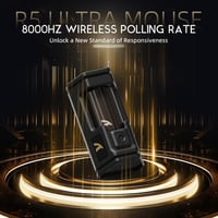 ATTACK SHARK R5 Ultra Szénszálas Gamer Egér, 39g Szuperkönnyű, 8000Hz Vezeték Nélküli, 42000 DPI, PAW3950MAX Szenzor, Bluetooth/2.4G/Vezeték 6