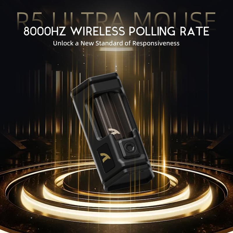 ATTACK SHARK R5 Ultra Szénszálas Gamer Egér, 39g Szuperkönnyű, 8000Hz Vezeték Nélküli, 42000 DPI, PAW3950MAX Szenzor, Bluetooth/2.4G/Vezeték